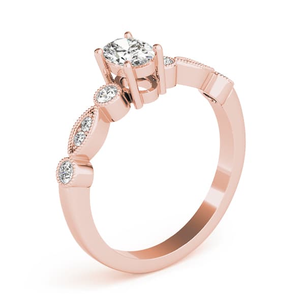 Oval Fashion Ring (0.2 ct. tw.), Angle view in rose gold