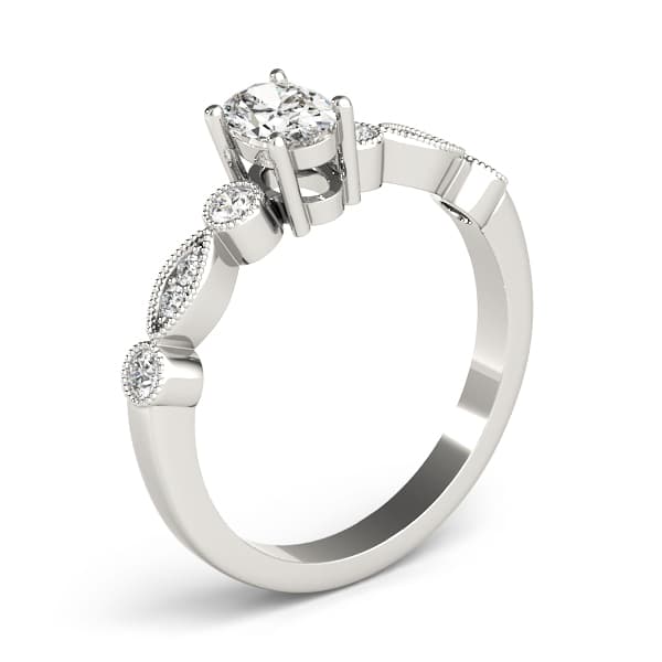 Oval Fashion Ring (0.2 ct. tw.), Angle view in white gold or platinum