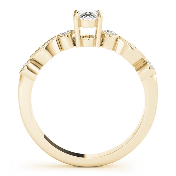 Oval Fashion Ring (0.2 ct. tw.), Side view in yellow gold