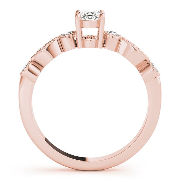 Oval Fashion Ring (0.2 ct. tw.), Side view in rose gold