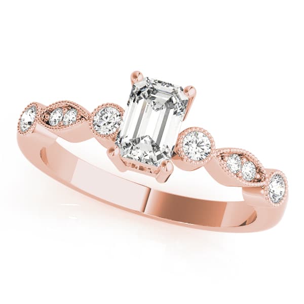 Emerald Cut Fashion Ring (0.2 ct. tw.), Front view in rose gold