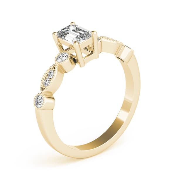 Emerald Cut Fashion Ring (0.2 ct. tw.), Angle view in yellow gold