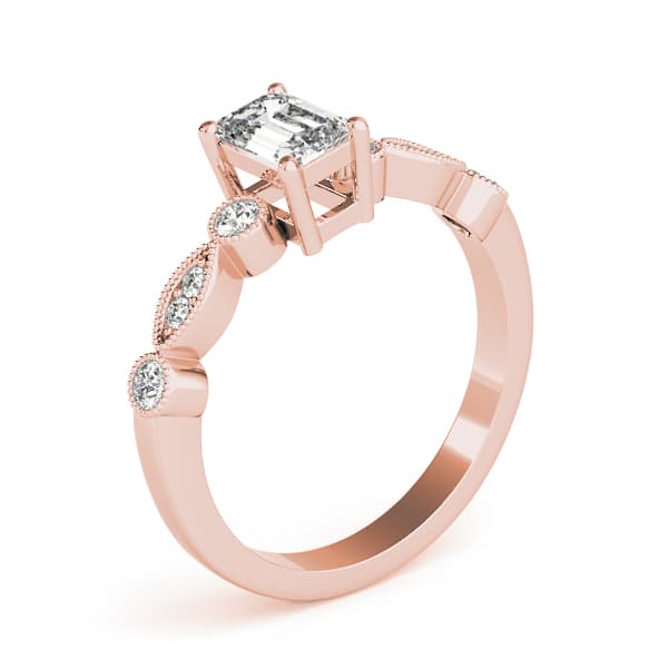 Emerald Cut Fashion Ring (0.2 ct. tw.), Angle view in rose gold