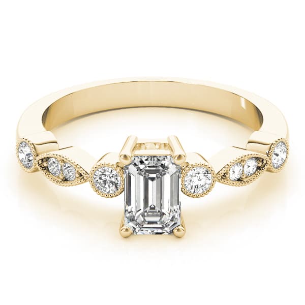 Emerald Cut Fashion Ring (0.2 ct. tw.), On hand view in yellow gold