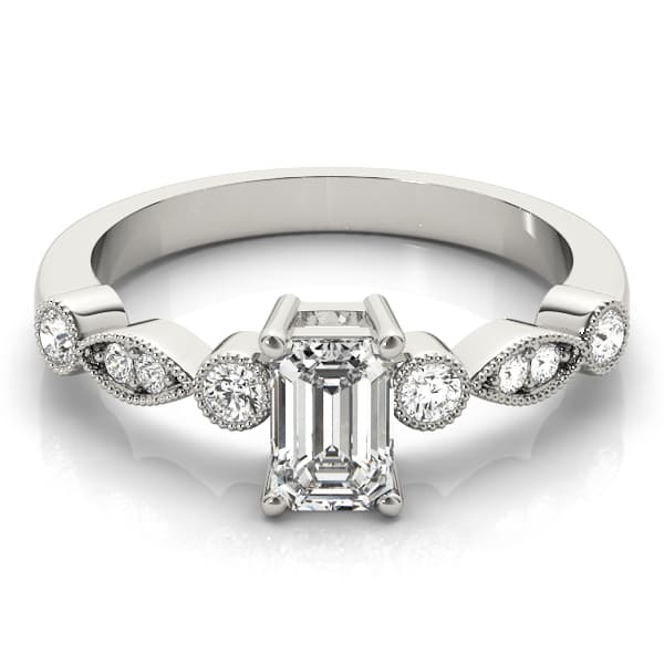 Emerald Cut Fashion Ring (0.2 ct. tw.), On hand view in white gold or platinum