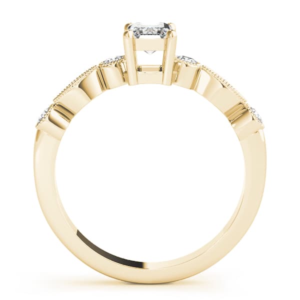 Emerald Cut Fashion Ring (0.2 ct. tw.), Side view in yellow gold