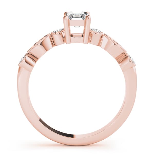 Emerald Cut Fashion Ring (0.2 ct. tw.), Side view in rose gold