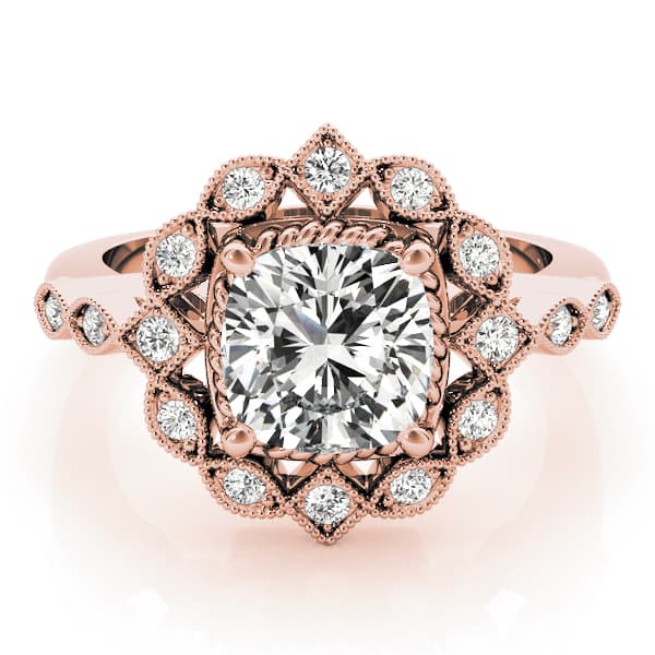 Cushion Gemstone Ring, style 84917, On hand view in rose gold