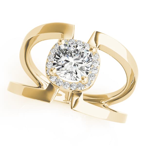 Cushion 6x6 Gemstone Ring (0.1 ct. tw.), Front view in yellow gold