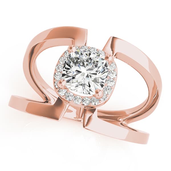 Cushion 6x6 Gemstone Ring (0.1 ct. tw.), Front view in rose gold