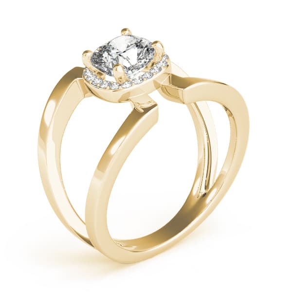 Cushion 6x6 Gemstone Ring (0.1 ct. tw.), Angle view in yellow gold