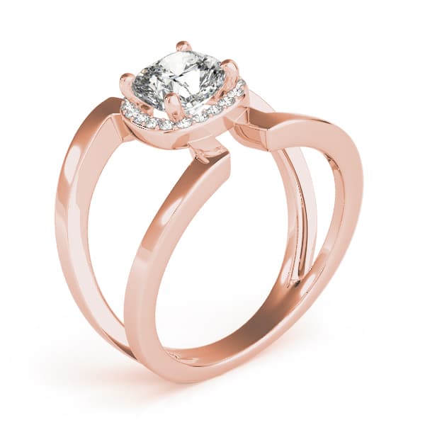 Cushion 6x6 Gemstone Ring (0.1 ct. tw.), Angle view in rose gold