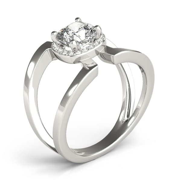 Cushion 6x6 Gemstone Ring (0.1 ct. tw.), Angle view in white gold or platinum