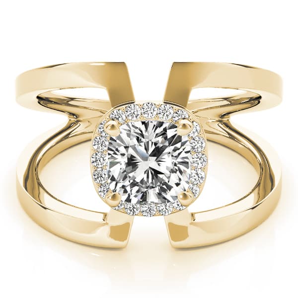 Cushion 6x6 Gemstone Ring (0.1 ct. tw.), On hand view in yellow gold