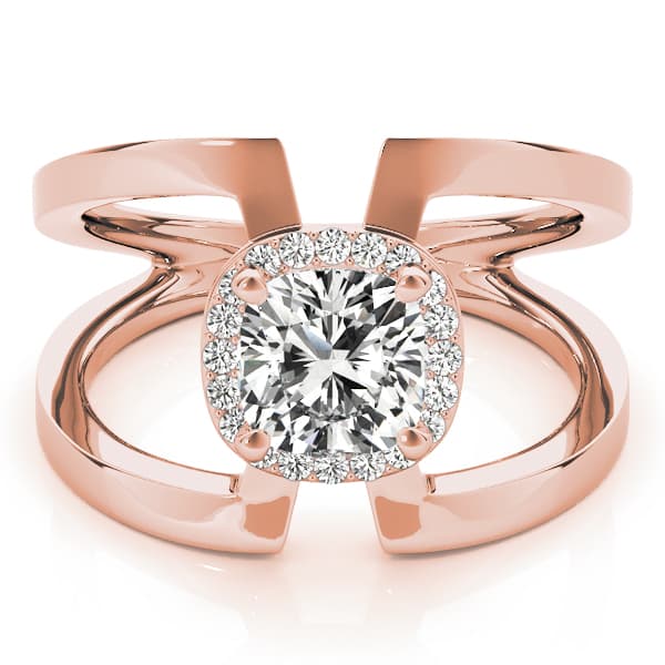 Cushion 6x6 Gemstone Ring (0.1 ct. tw.), On hand view in rose gold