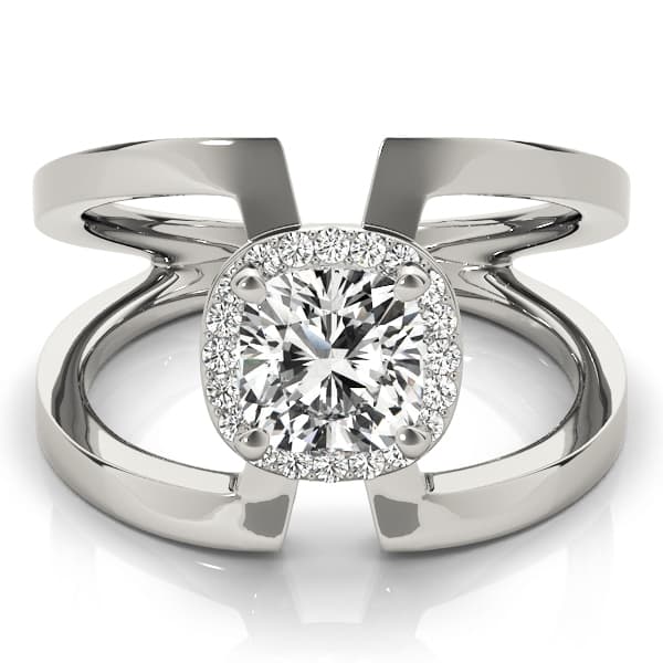Cushion 6x6 Gemstone Ring (0.1 ct. tw.), On hand view in white gold or platinum