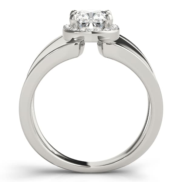 Cushion 6x6 Gemstone Ring (0.1 ct. tw.), Side view in white gold or platinum