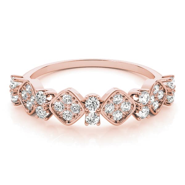 Prong Set Stackable Wedding Bands (3/8 ct. tw.), On hand view in rose gold
