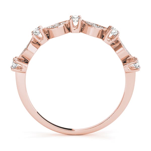 Prong Set Stackable Wedding Bands (3/8 ct. tw.), Side view in rose gold