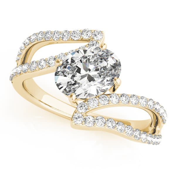 Oval 8x6 Gemstone Ring (3/8 ct. tw.), Front view in yellow gold