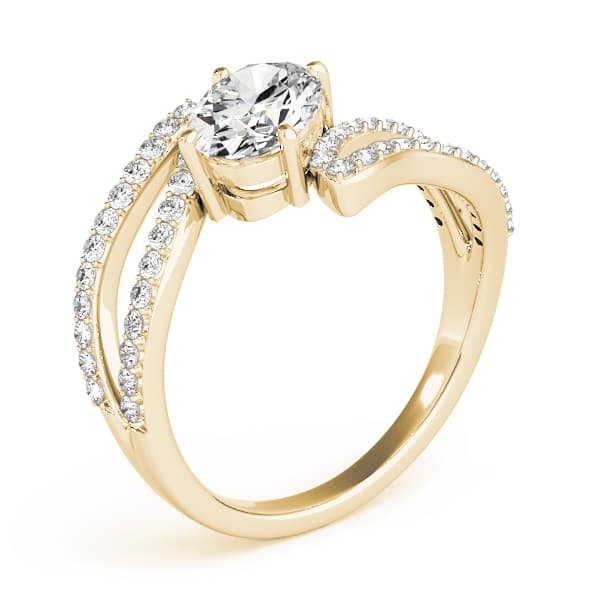 Oval 8x6 Gemstone Ring (3/8 ct. tw.), Angle view in yellow gold