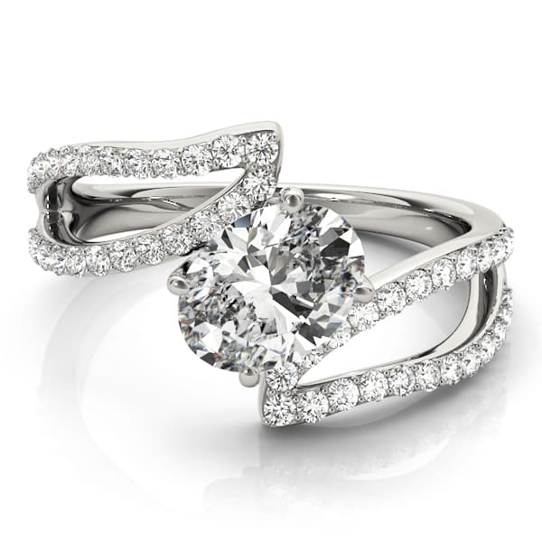 Oval 8x6 Gemstone Ring (3/8 ct. tw.), On hand view in white gold or platinum