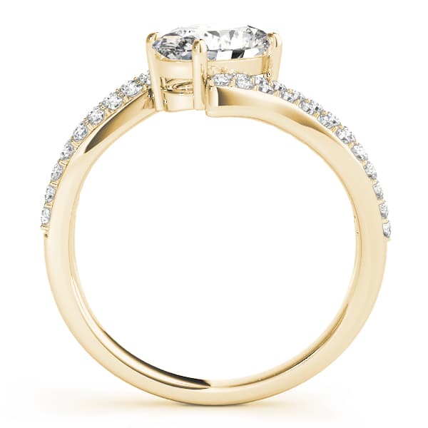 Oval 8x6 Gemstone Ring (3/8 ct. tw.), Side view in yellow gold