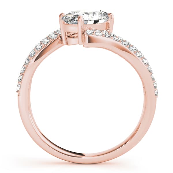 Oval 8x6 Gemstone Ring (3/8 ct. tw.), Side view in rose gold