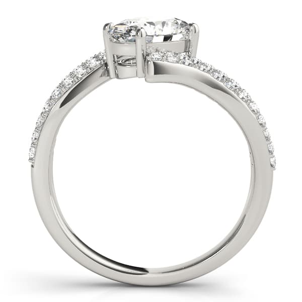 Oval 8x6 Gemstone Ring (3/8 ct. tw.), Side view in white gold or platinum