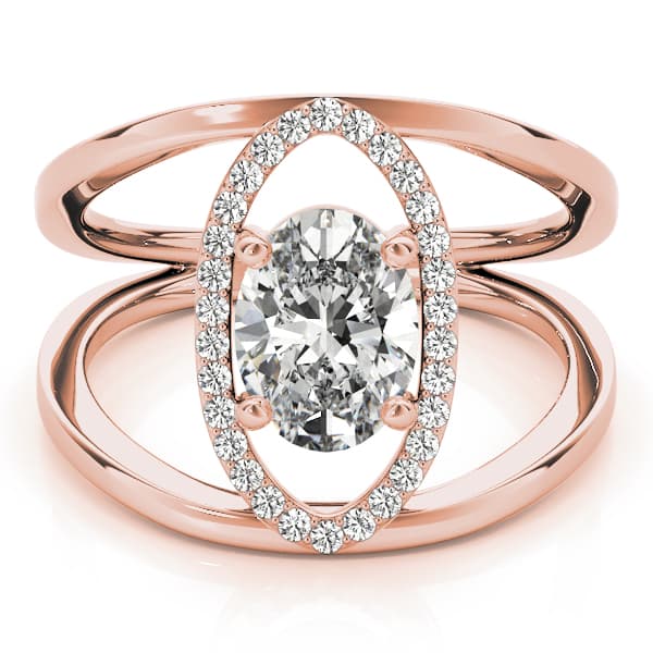 Split Shank Oval-Cut Engagement Ring, style 84925, On hand view in rose gold