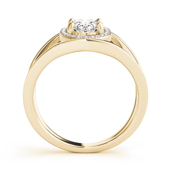 Split Shank Oval-Cut Engagement Ring, style 84925, Side view in yellow gold