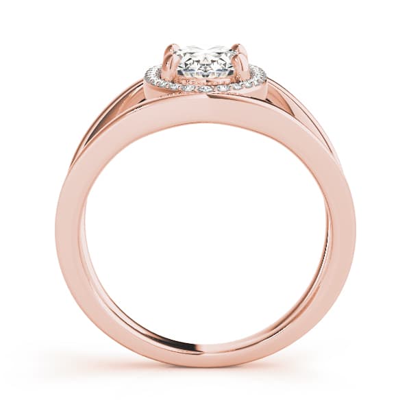 Split Shank Oval-Cut Engagement Ring, style 84925, Side view in rose gold