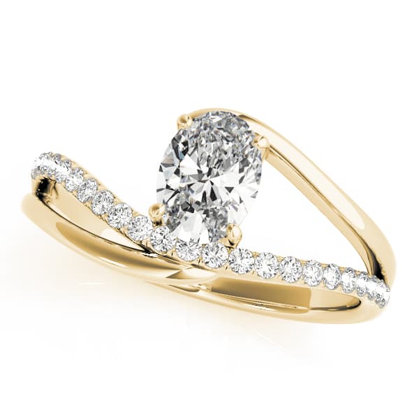 Oval 7x5 Gemstone Ring (0.17 ct. tw.), Front view in yellow gold