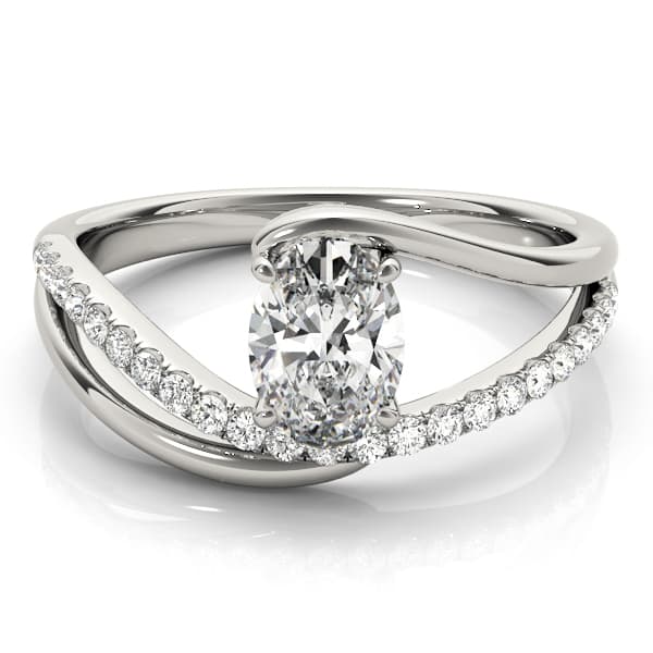 Oval 7x5 Gemstone Ring (0.17 ct. tw.), On hand view in white gold or platinum