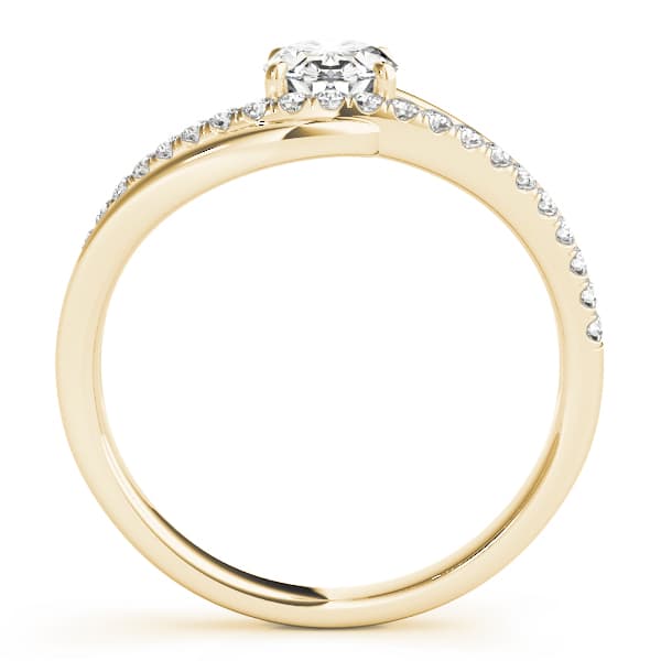 Oval 7x5 Gemstone Ring (0.17 ct. tw.), Side view in yellow gold