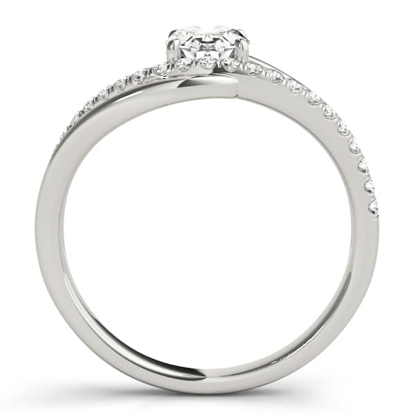 Oval 7x5 Gemstone Ring (0.17 ct. tw.), Side view in white gold or platinum