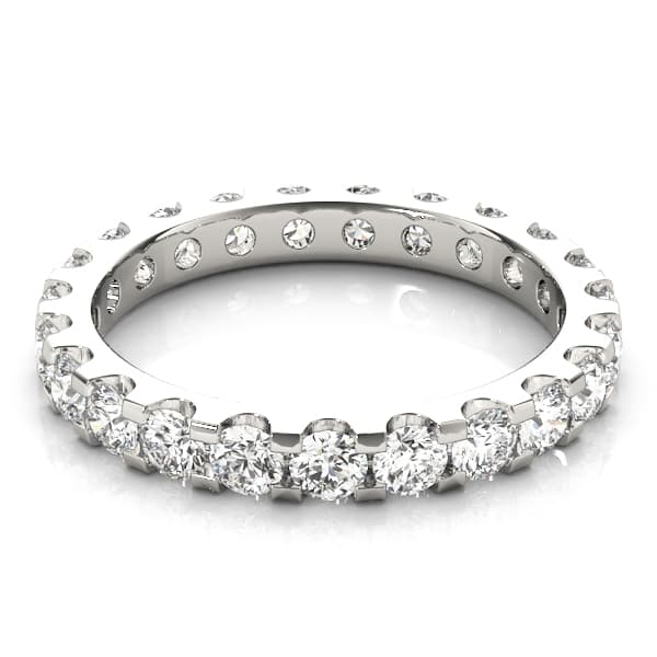 Shared-Prong Eternity Band (1.15 ct. tw.), Angle view in white gold or platinum