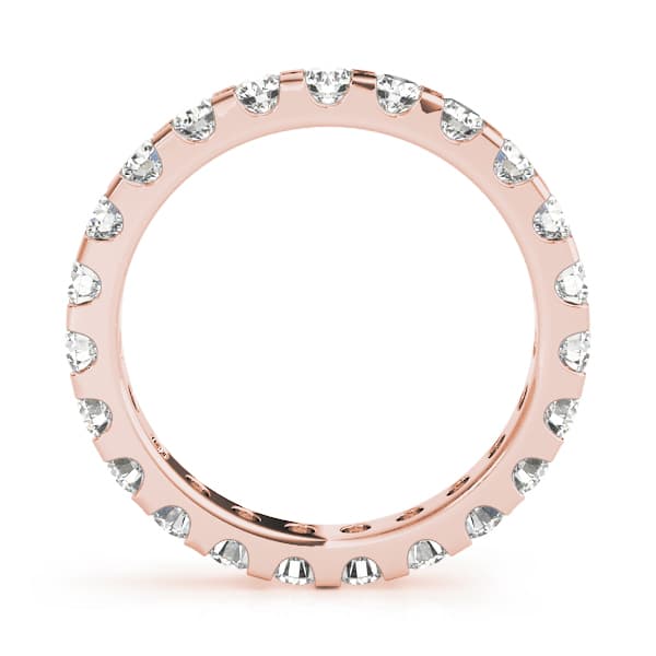 Shared-Prong Eternity Band (2 ct. tw.), Side view in rose gold