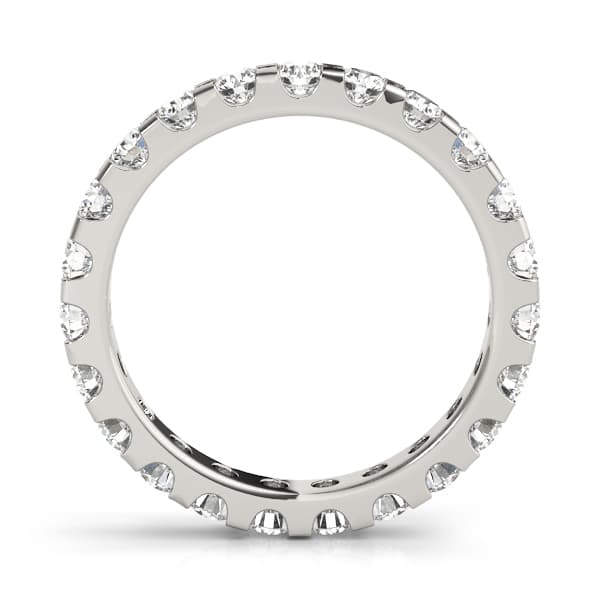 Shared-Prong Eternity Band (1.15 ct. tw.), Side view in white gold or platinum