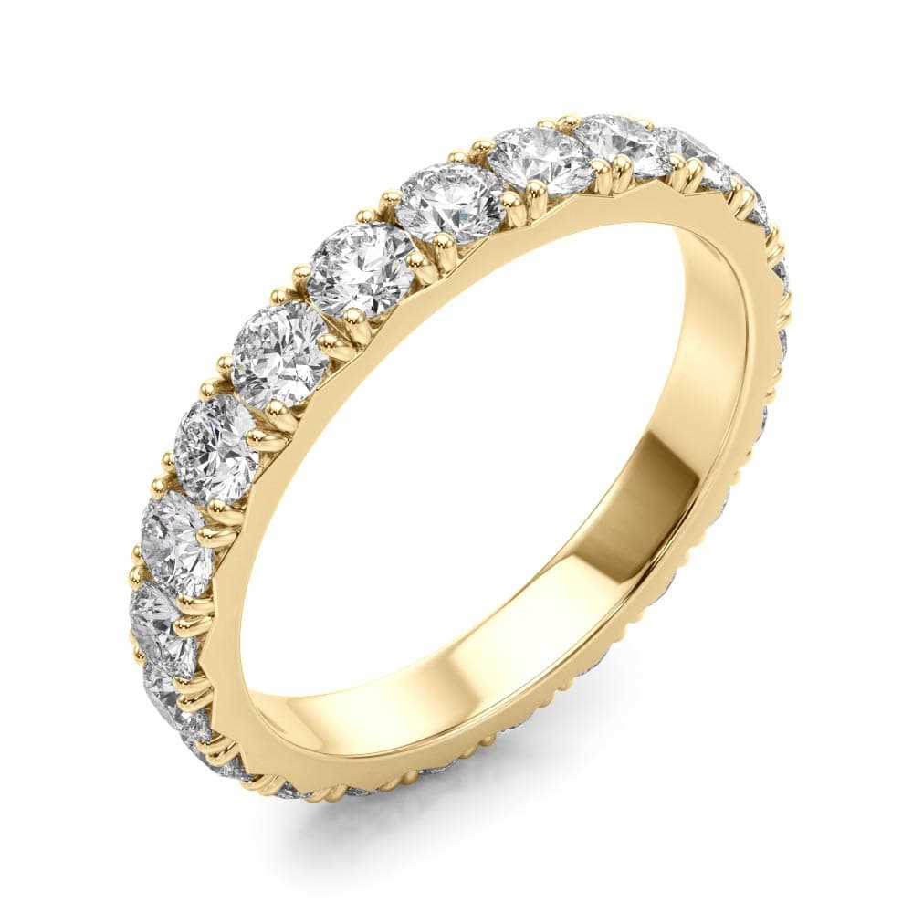 French-Cut Eternity Wedding Band (1.15 ct. tw.), Angle view in yellow gold