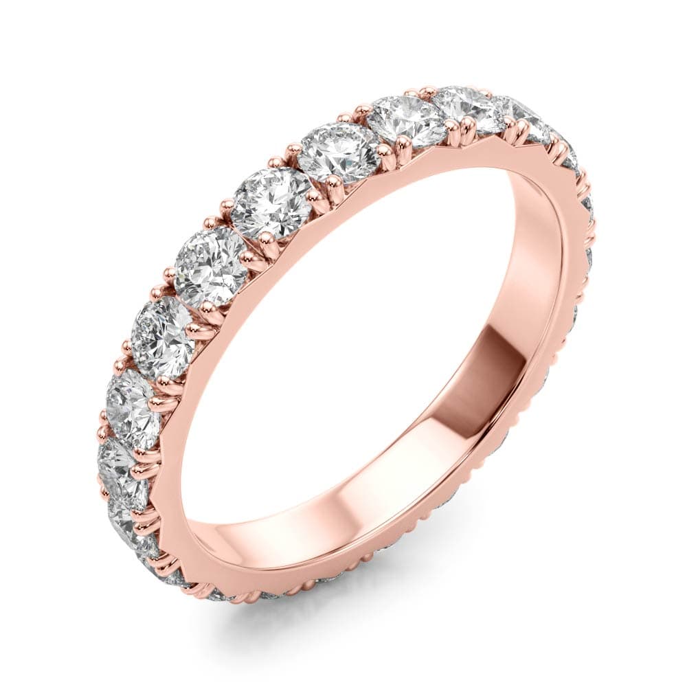 French-Cut Eternity Wedding Band (1.15 ct. tw.), Angle view in rose gold