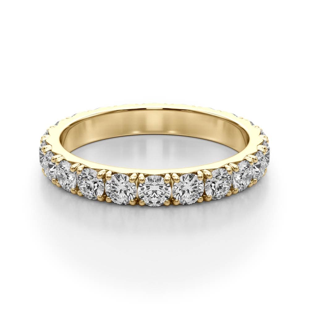 French-Cut Eternity Wedding Band (1.15 ct. tw.), On hand view in yellow gold