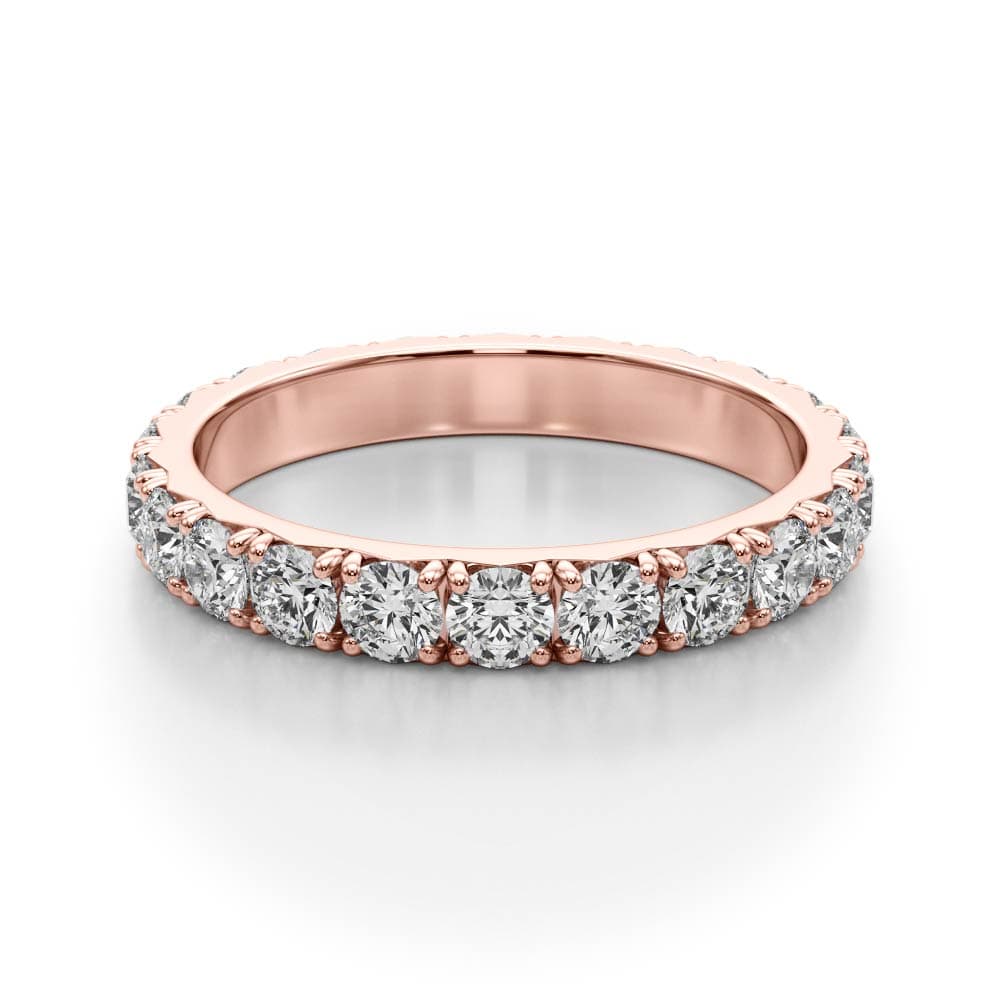 French-Cut Eternity Wedding Band (1.15 ct. tw.), On hand view in rose gold