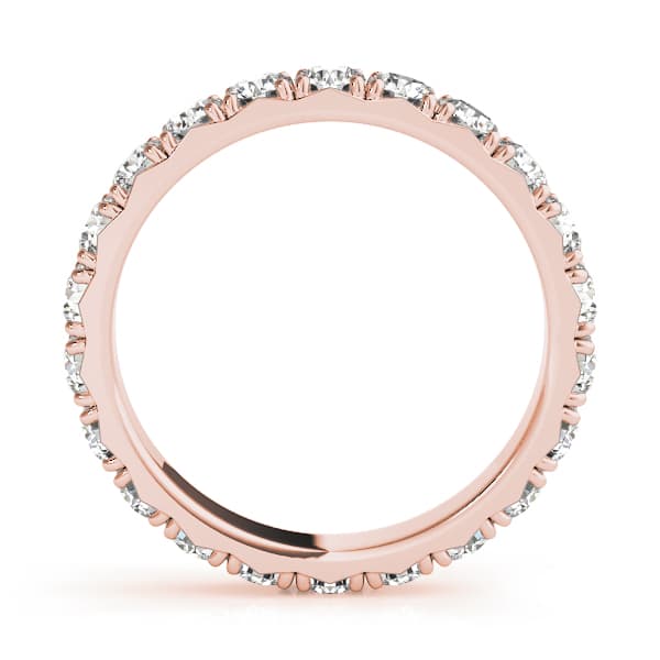 French-Cut Eternity Wedding Band (1.15 ct. tw.), Side view in rose gold