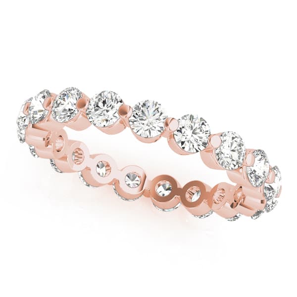 Single Shared-Prong Eternity Band (2/3 ct. tw.), Front view in rose gold