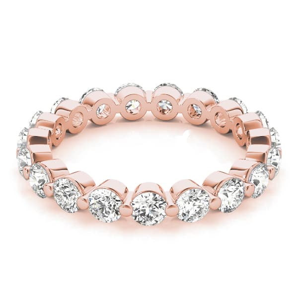 Single Shared-Prong Eternity Band (2/3 ct. tw.), On hand view in rose gold