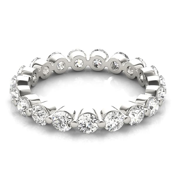 Single Shared-Prong Eternity Band (2/3 ct. tw.), On hand view in white gold or platinum