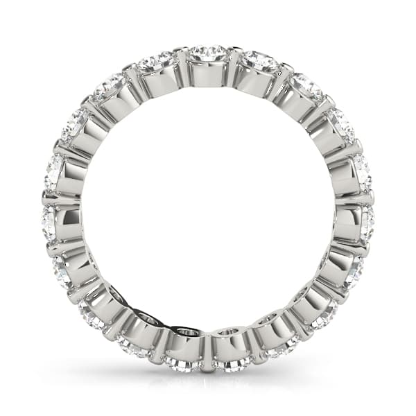 Single Shared-Prong Eternity Band (2/3 ct. tw.), Side view in white gold or platinum
