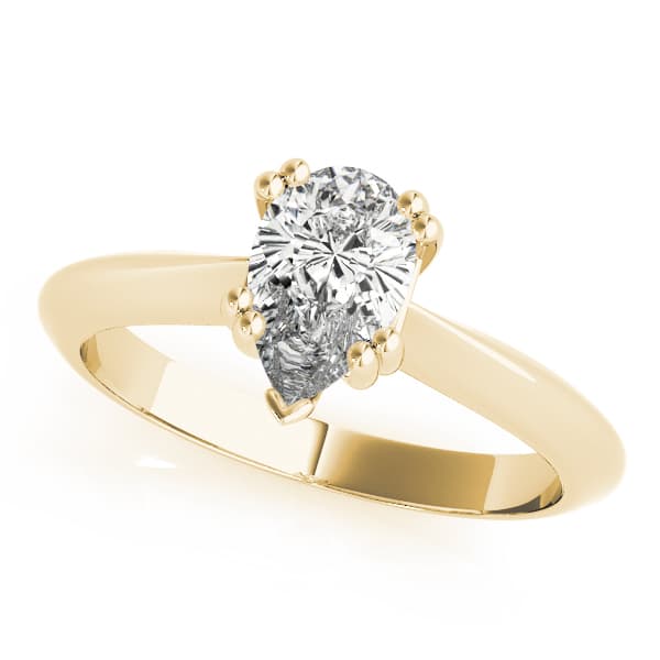 Double Prong Ps Engagement Ring, style 84957, Front view in yellow gold
