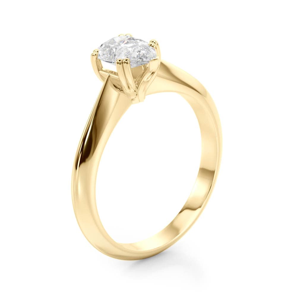 Double Prong Ps Engagement Ring, style 84957, Angle view in yellow gold